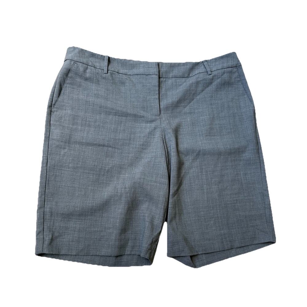 J. Jill Stitched Women's Gray 100% Wool Chino Golf Shorts sz 14
